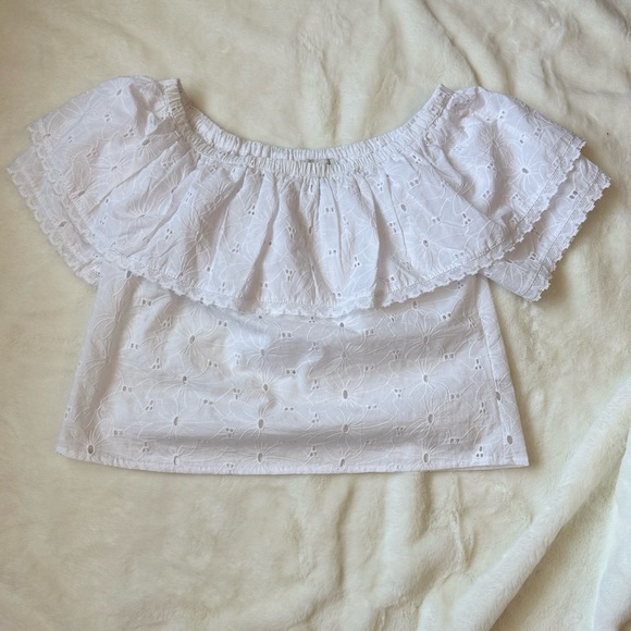 CALYPSO ST. BARTH WHITE OFF-SHOULDER BLOUSE | SIZE M - Picture 7 of 14